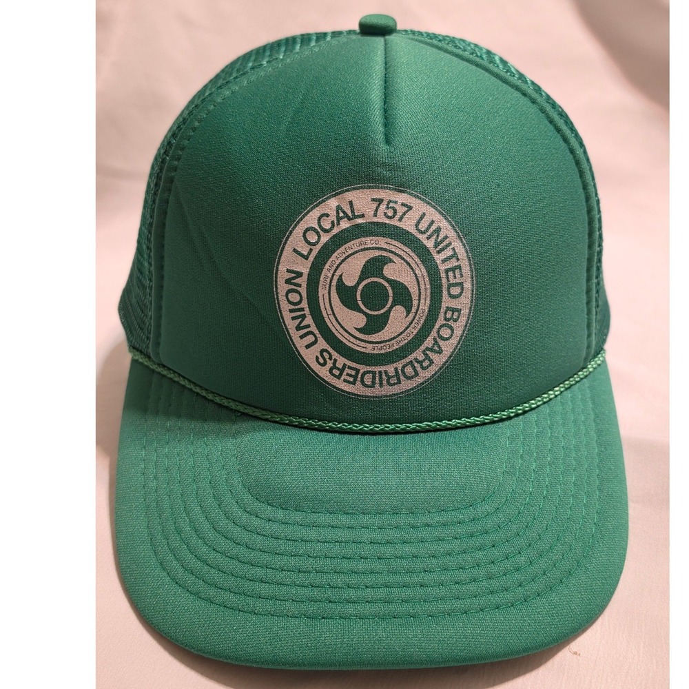 Otto United Boardriders Union Local 757 Green Foam Trucker Hat Snapback 32-467